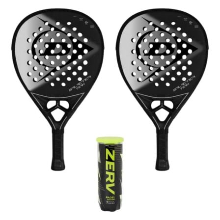 Dunlop Padel Set (2 x Dunlop Galactica Team + ZERV Padel Master+ 3 stuks)