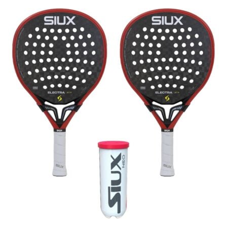 Siux Padel Set (2 x Siux Electra Pro 2026 Fire Red + Siux Neo 3 stuks)